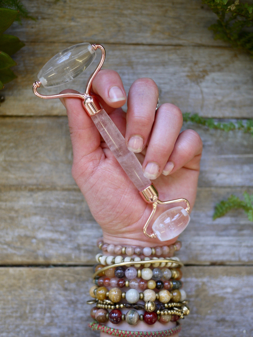 Crystal Face Roller - Clear Quartz