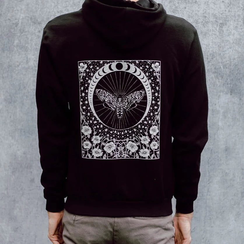 Death's Head Moth and Moon Hoodie