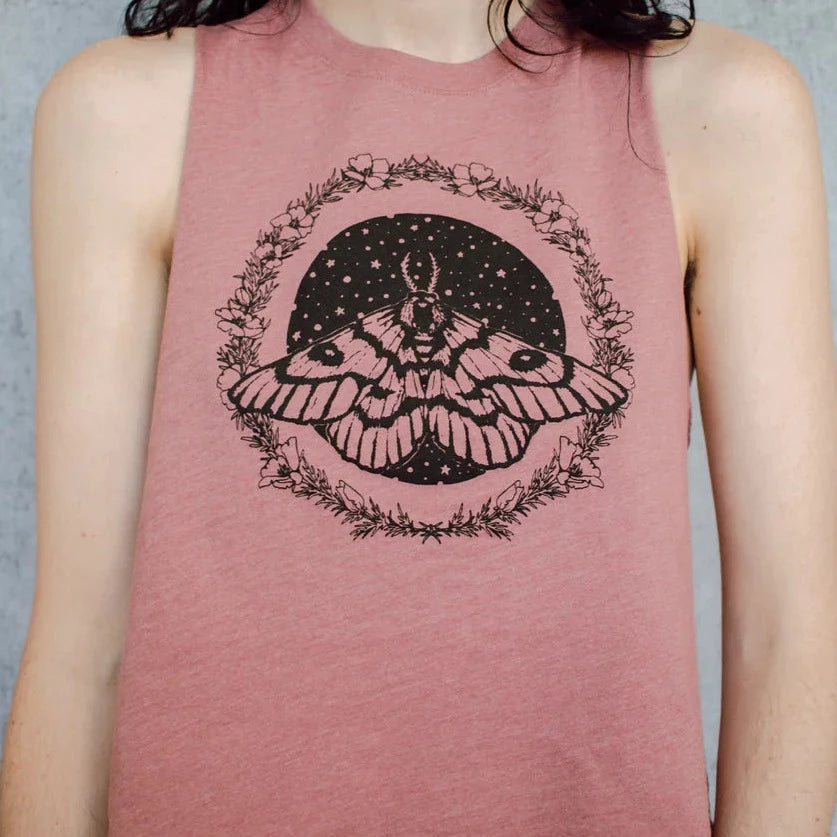 Moth and Stars Racerback Crop Top