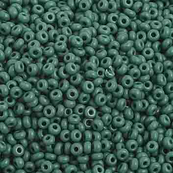 Czech Seed Bead, 10/0 (Opaque Dark Green)