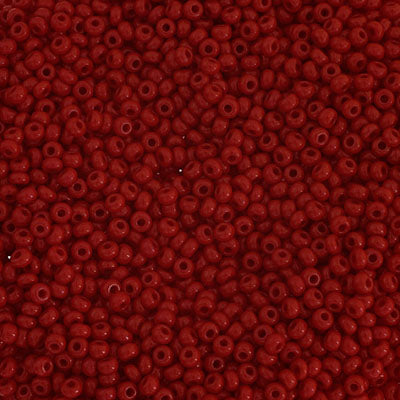 Czech Seed Bead, 10/0 (Opaque Med. Dark Red)