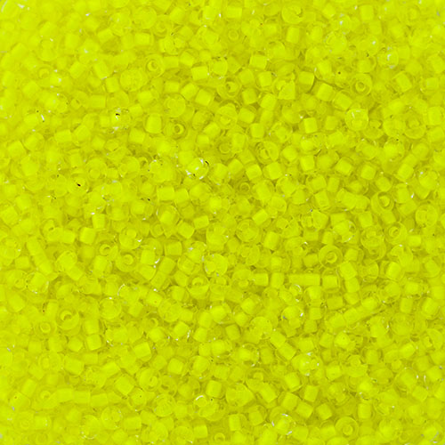 Czech Seed Bead, 10/0 (Crystal C/L Neon Yellow)