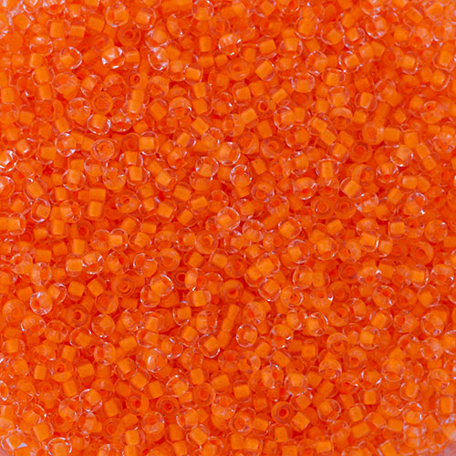 Czech Seed Bead, 10/0 (Crystal C/L Neon Orange)
