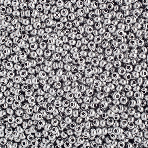 Czech Seed Bead, 10/0 (Metallic Silver)
