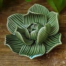 Load image into Gallery viewer, Incense Holder - Blooming Lotus Flower (M / Green)