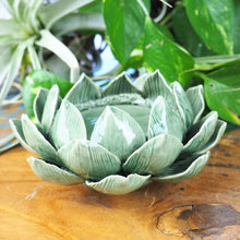 Load image into Gallery viewer, Pillar Candle Holder - Lotus Flower (Green)