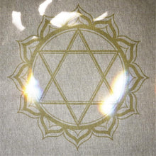 Load image into Gallery viewer, Cotton Crystal Grid Cloth - Anahata (Beige/Gold)