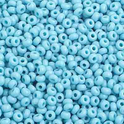 Czech Seed Bead, 10/0 (Opaque Turquoise Blue)