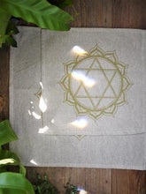 Load image into Gallery viewer, Cotton Crystal Grid Cloth - Anahata (Beige/Gold)